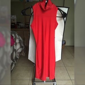 Sleeveless turtleneck dress
